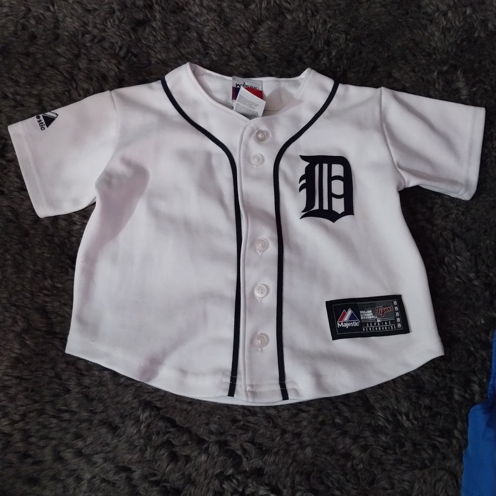Majestic Kids White and Black Baseball Jersey